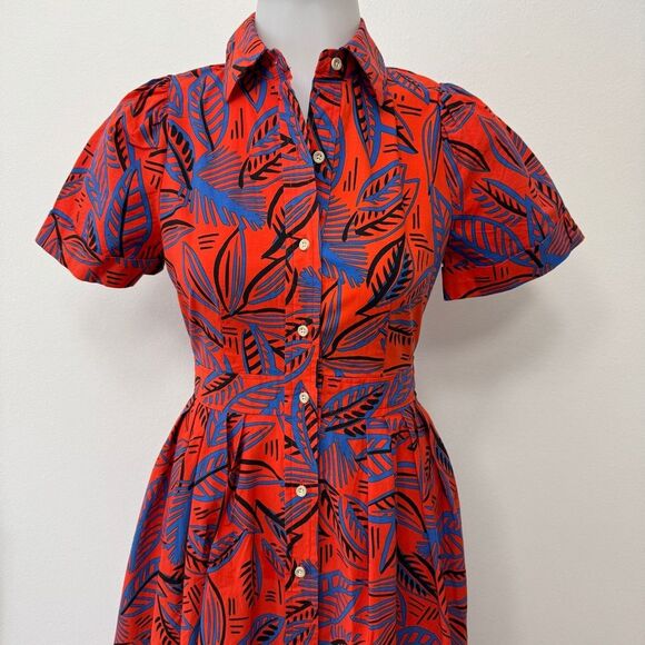 Alexis for Target Shirt Dress Tropical Leaf Midi Hard to Find Size XXS - Picture 4 of 11